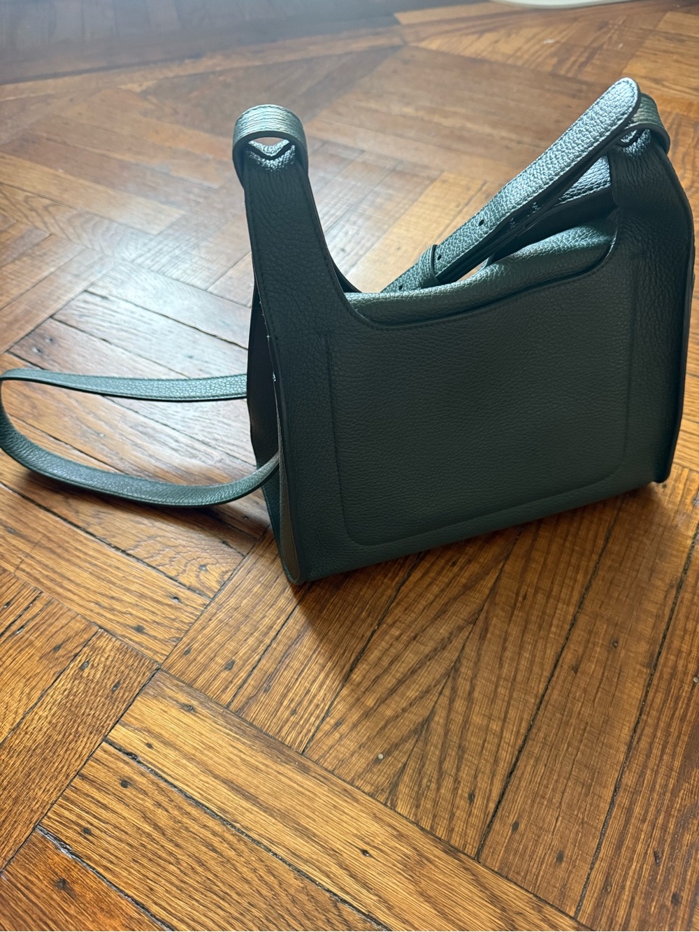 Cuyana RARE Bottle Green Double Loop Pebbled Leather Bag, Excellent Condition - Picture 8 of 16